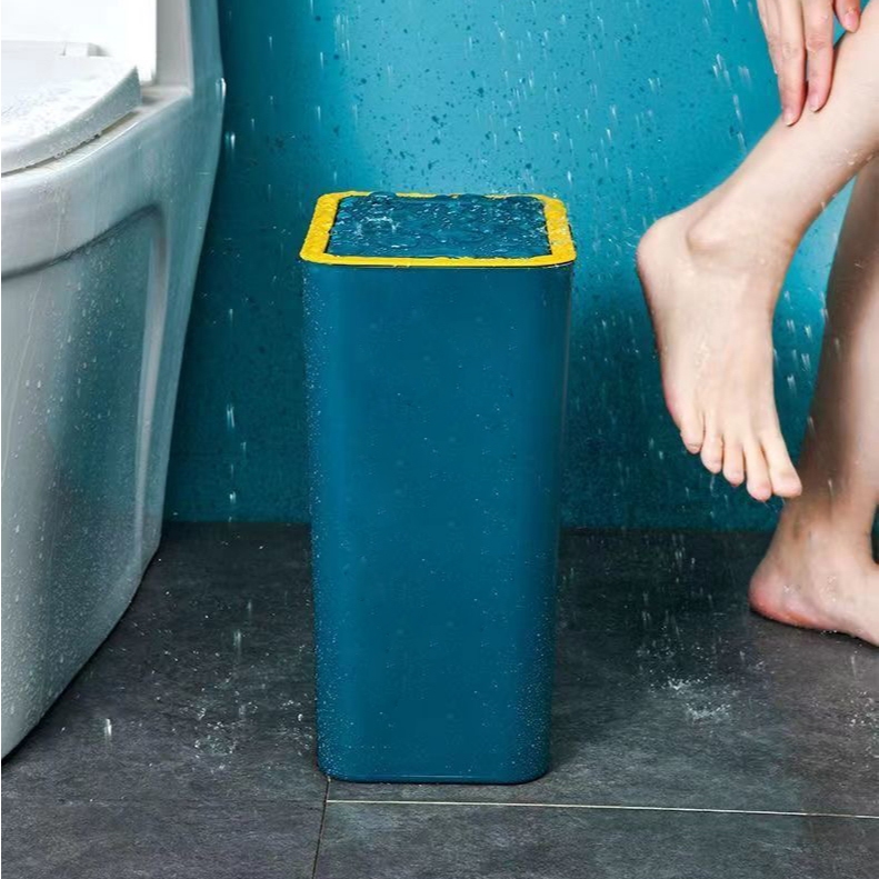 HEINOถังขยะ ถังขยะแบบฝากด ฝาปิดแบบป๊อปอัพ ป้องกันกลิ่น ประหยัดพื้นที่ จุได้เยอะสีสวย - 4