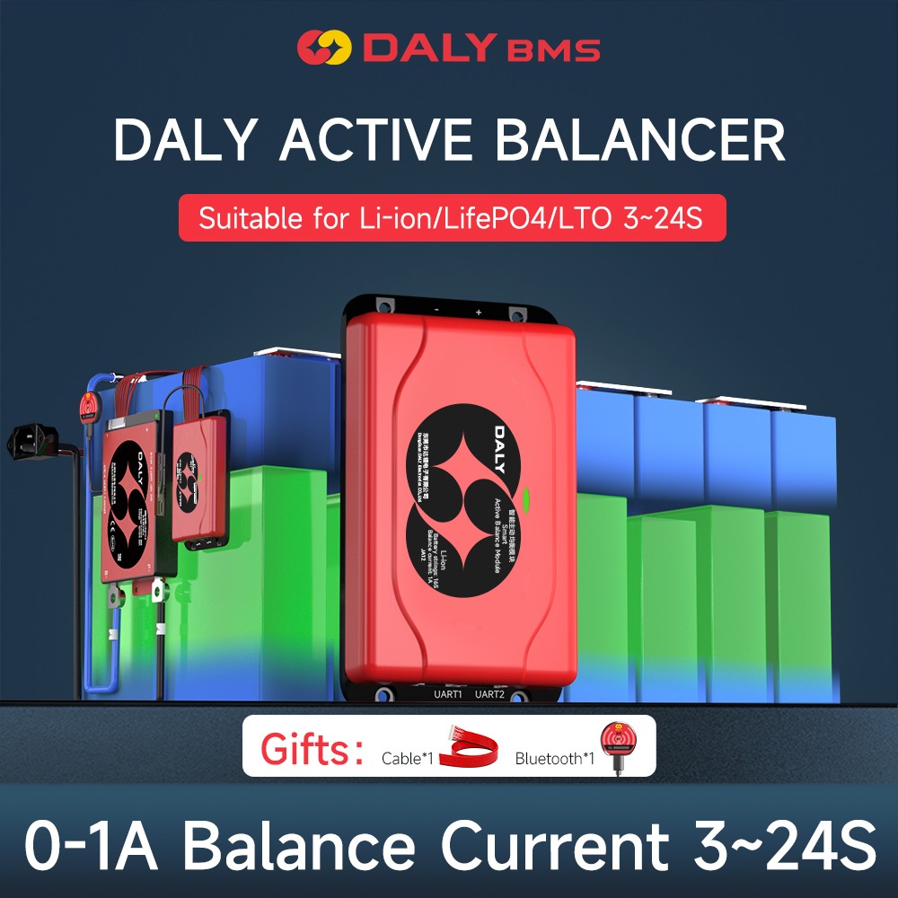 DALY  Smart Active Balancer Lifepo4 4S 8S 16S 12V 24V 48V  Li-ion 3.7V  Equalizer  Lithium 18650 Bat