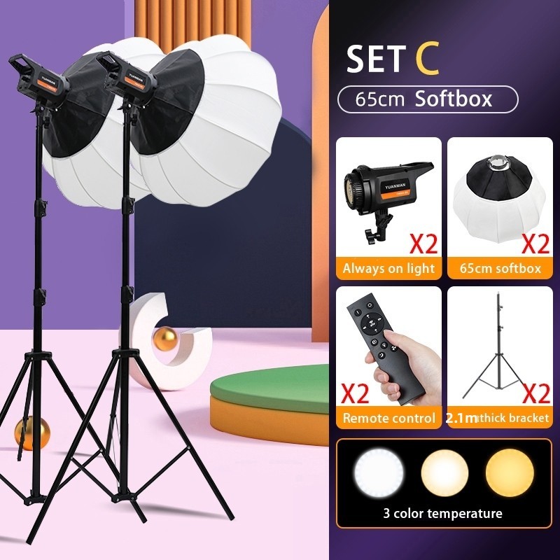 500w ไฟวงแหวน LED ring light ไฟแต่งไฟคลิป ไฟไลฟ์สดตั้งโต๊ะ ไฟสตูดิโอ 65cm Softbox light video ไฟไลฟสด ไฟถายรุป ไฟฉากหลัง