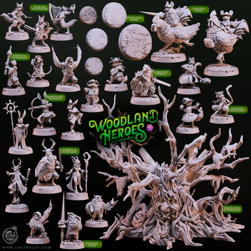 The Woodland Heroes - โมเดลสำหรับ DnD miniature,[Made to order ส่งพัสดุภายใน 1-3 วัน]