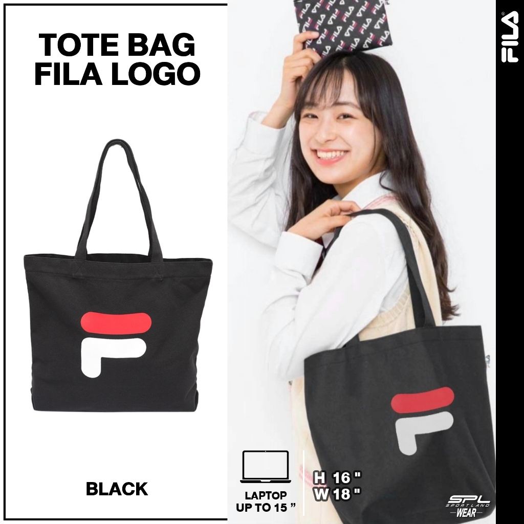 Fila ฟีล่า กระเป๋าสะพายข้าง กระเป๋าสะพายไหล่ กระเป๋าผ้า สำหรับผู้หญิง Tote Bag TTCK230601U BK (590)