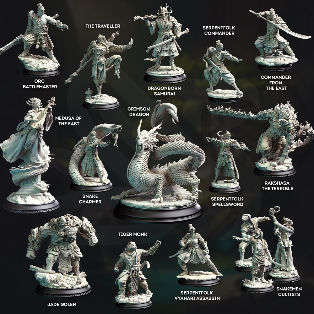 Cult of the Coiled Serpent - โมเดลสำหรับ DnD miniature,[Made to order ส่งพัสดุภายใน 1-3 วัน]
