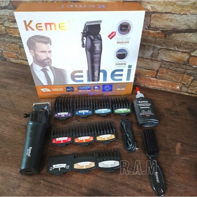 Kemei รุ่น km1858 ปัตาเลี่ยนตัดผม ไร้สาย มอร์เตอร์ 9500RPM