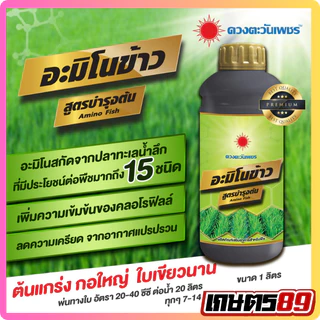 อะมิโนข้าว สูตรบำรุงต้น ตราดวงตะวันเพชร ขนาด 1 ลิตร กอใหญ่ ใบตั้ง เขียวนาน