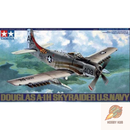 TAMIYA โมเดลประกอบจำลองมาตราส่วน 1:48 A-1H SKYRAIDER US NAVY โมเดลเครื่องบิน