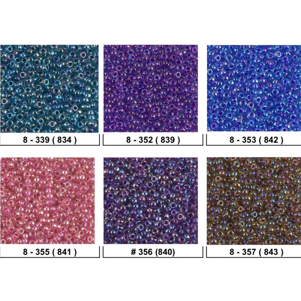 8/0 (3mm) # 339-357 ลูกปัดแก้ว Miyuki เม็ดบีด เม็ดทราย Seed Beads
