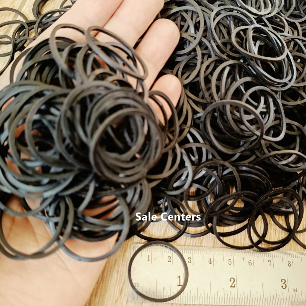 หนังยาง สีดำ ขนาดวง 1 นิ้ว (50 และ 100 กรัม) ยางวง Black rubber band
