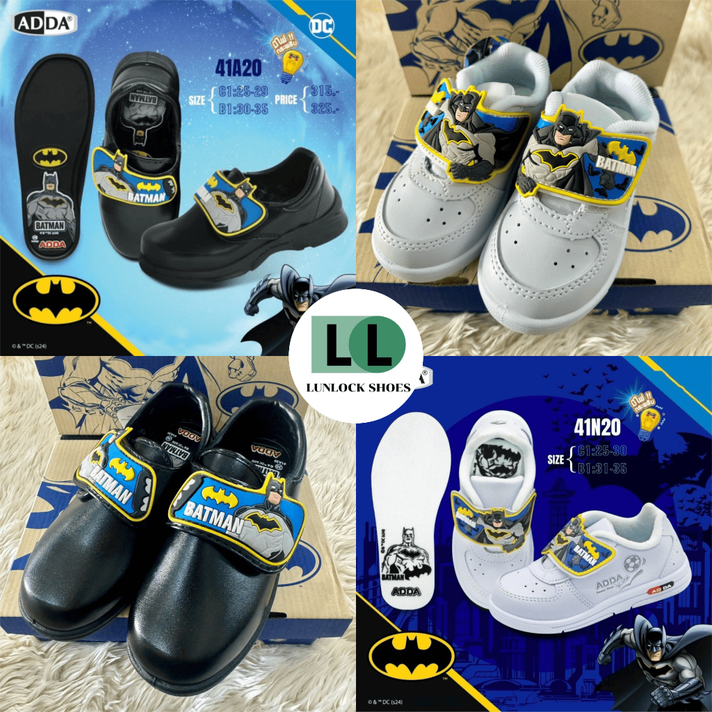 รองเท้านักเรียนอนุบาลชาย ADDA 41A20/41N20 ลาย BATMAN (ไซส์ 25 - 35 )