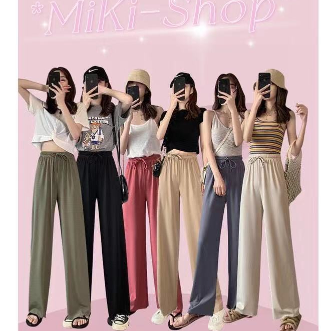 💕*Miki-Shop* พร้อมส่งกางเกงขายาวใส่สบายผ้านิ่มนุ่ม ลายยีนสีสวยสะดุดตา