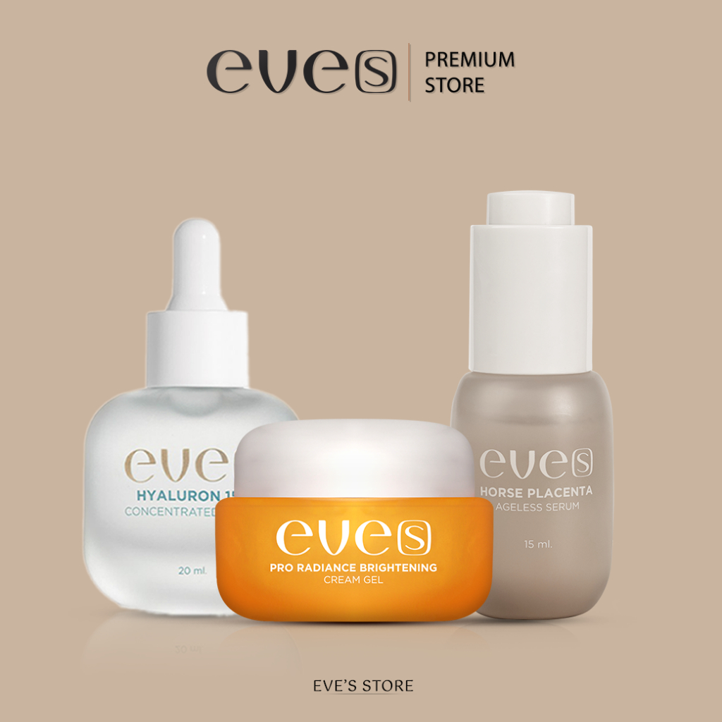 EVE'S เซต หน้าใส นุ่มเด้ง อีฟส์ ครีมบำรุงหน้าขาวใส ลดริ้วรอย ร่องลึก ผิวขาวกระจ่างใส ลดรอยสิว ฝ้า จุดด่างดำ