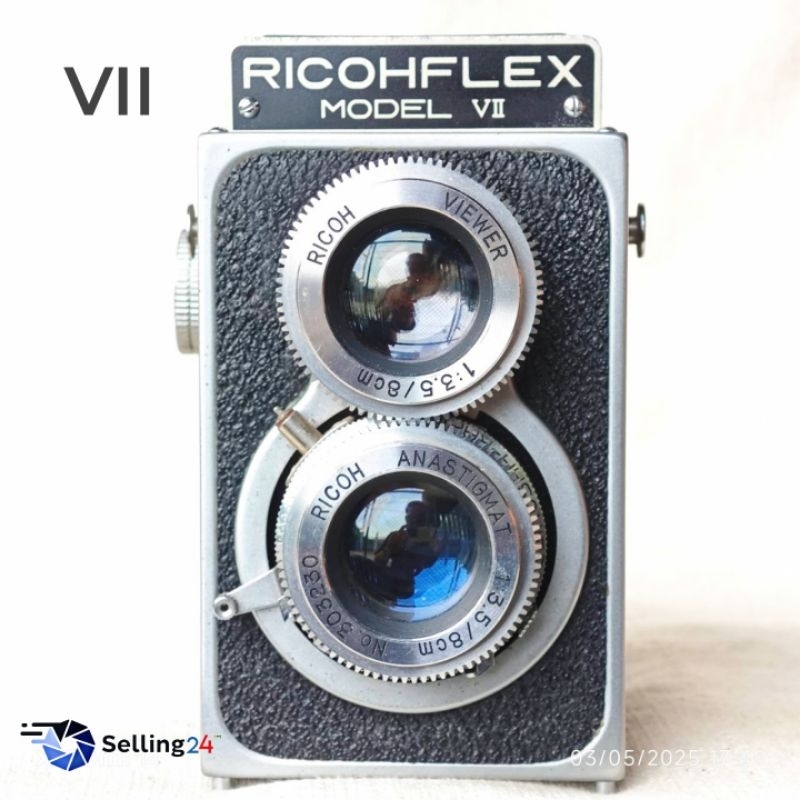 กล้องฟิล์ม TLR RICOHFLEX Model VIIANASTIGMAT 8cm F3.5 TLR Camera 8cm F3.5 งานเก็บสะสม