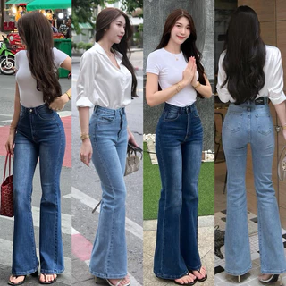 Jazzy jeans 990.- กางเกงขาม้าเอวสูง เก็บทรงสวยผ้ายีนส์ยืดหนานุ่ม ใส่สบาย