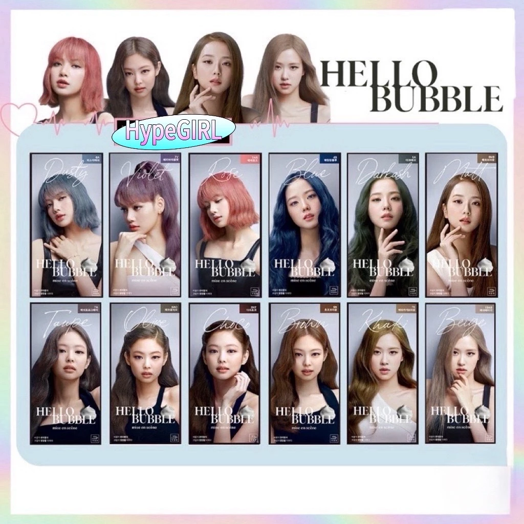 (ลดโค้ดคุ้ม+ส่งฟรี) ของแท้/พร้อมส่ง โฟมเปลี่ยนสีผม Mise En Scene Hello Bubble Foam Color Blackpink โฟมเปลี่ยนสีผมเกาหลี