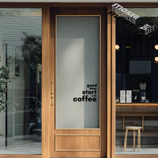 สติ๊กเกอร์ กาแฟ / Coffee / Cafe (PVC ไดคัทตกแต่งกระจก ผนัง ประตู)