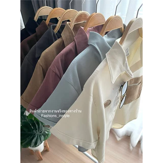 [อก 42] เสื้อเชิ๊ตผ้านุ่มปักลายหัวใจและนก (IB8)