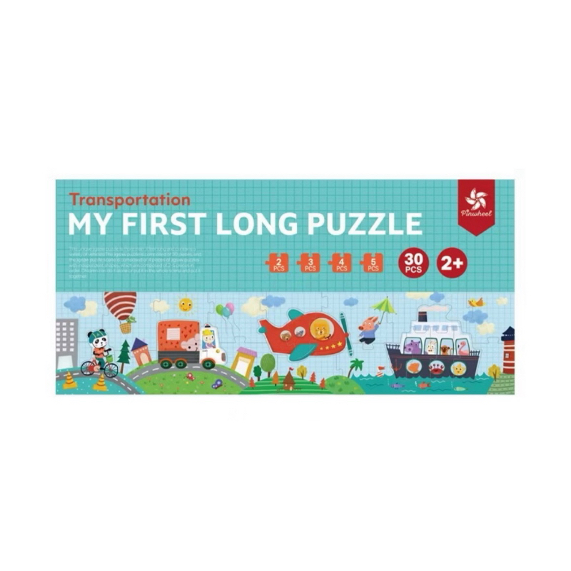 [ของเล่นเสริมพัฒนาการเด็ก] Pinwheel My First Long Puzzle จิ๊กซอว์ปริศนาขนาดใหญ่ รูป Transportation ส