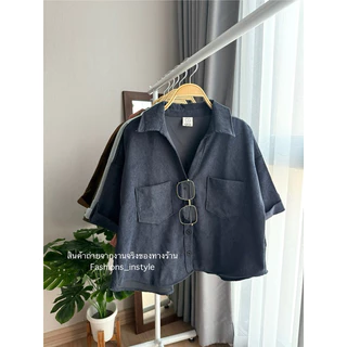 [อก 44] เสื้อเชิ๊ตกระเป๋าคู่ผ้าลูกฟูก (HA8)