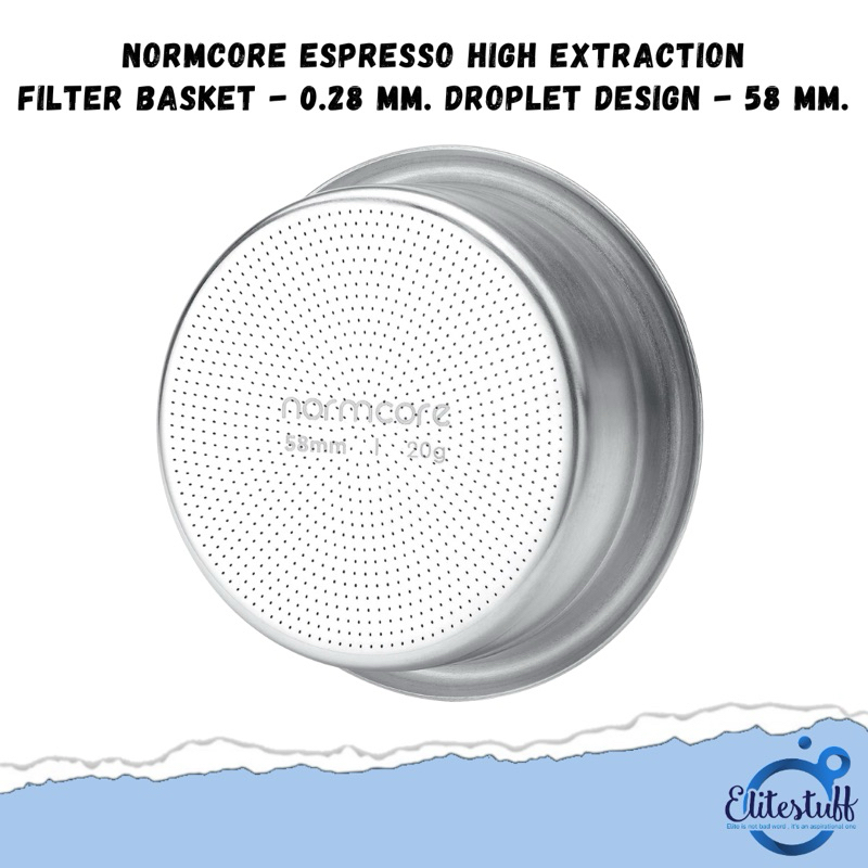 Normcore Espresso High Extraction Filter Basket Droplet Design - ตระกร้าใส่ผงกาแฟ ขนาด 58 มม. (20 กรัม)