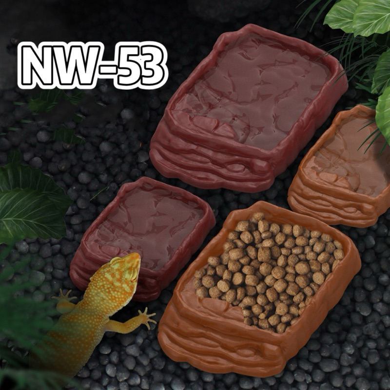 ถาดอาหารและน้ำ NW-53 สำหรับเต่าบก สัตว์เลื้อยคลาน กิ้งก่า ฮอร์นฟรอก NW53