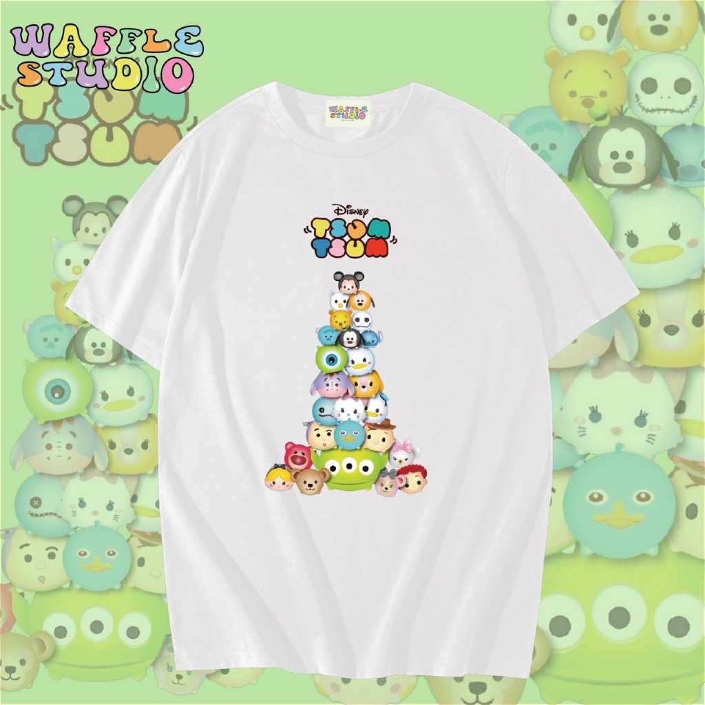 [ ส่งฟรี 🔥 ] WS0110 เสื้อยืดโอเวอร์ไซส์ เสื้อยืดเกาหลี ผ้าคอตตอน100% เสื้อยืด มิกกี้เมาส์ Mickey TsumTsum WAFFLE STUDIO