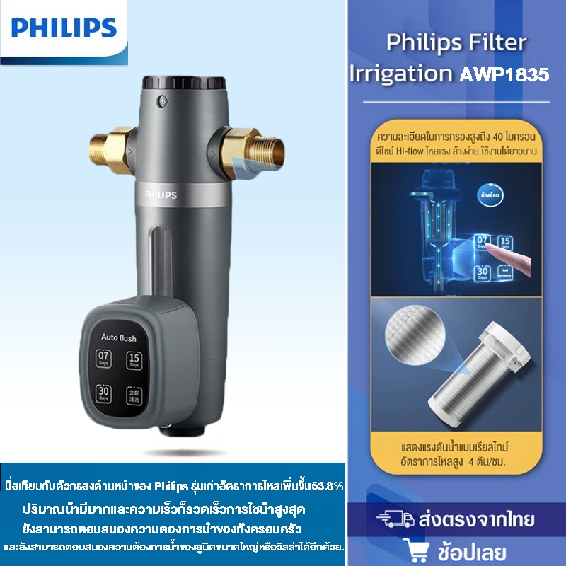 Philips ตัวกรองน้ำประปา AWP1835 Pre-Filter เครื่องกรองน้ำประปา ตัวกรองน้ำก่อนเข้าบ้าน ตัวกรองละเอียด