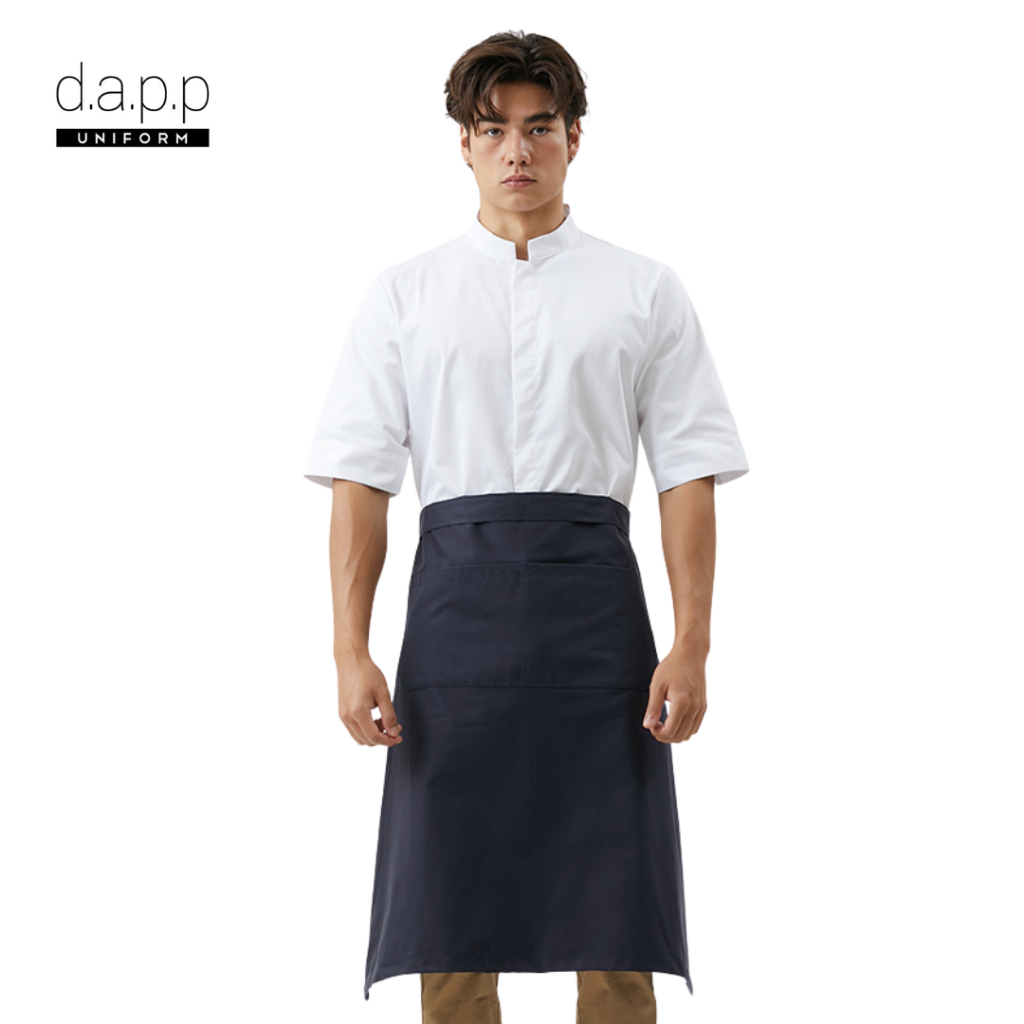 dapp Uniform ผ้ากันเปื้อน ครึ่งตัวยาว บอสตัน Boston Long Navy Chef Apron สีน้ำเงิน(APNN2007DPS)