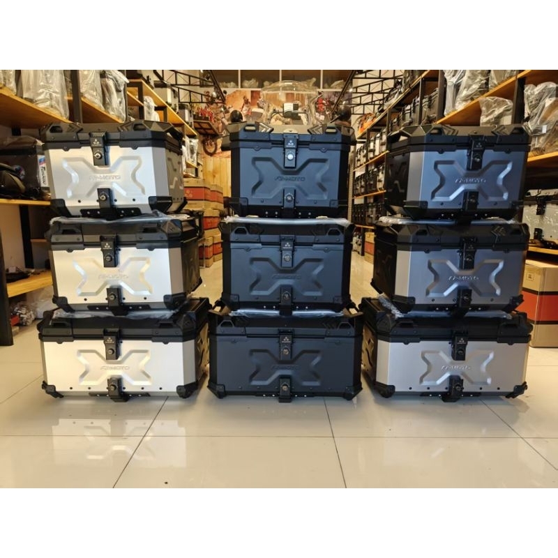 🔥พร้อมส่ง🔥 F2MOTO 45L-55L-65L ลายX กล่องท้ายมอเตอร์ไซค์ กล่องหลังมอเตอร์ไซค์ พร้อมของแถมอินเนอร์ เบา