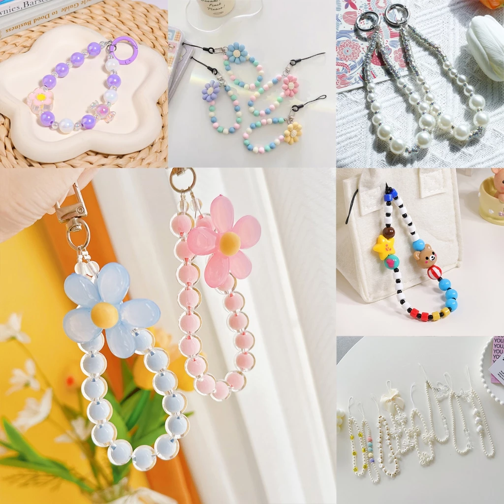 เชือกคล้องเคสโทรศัพท์แบบสร้างสรรค์ มีหลายสไตล์ให้เลือก สไตล์อินน่ารัก ผีเสื้อ กลีบดอกไม้ เชือกคล้องโทรศัพท์มือถือ