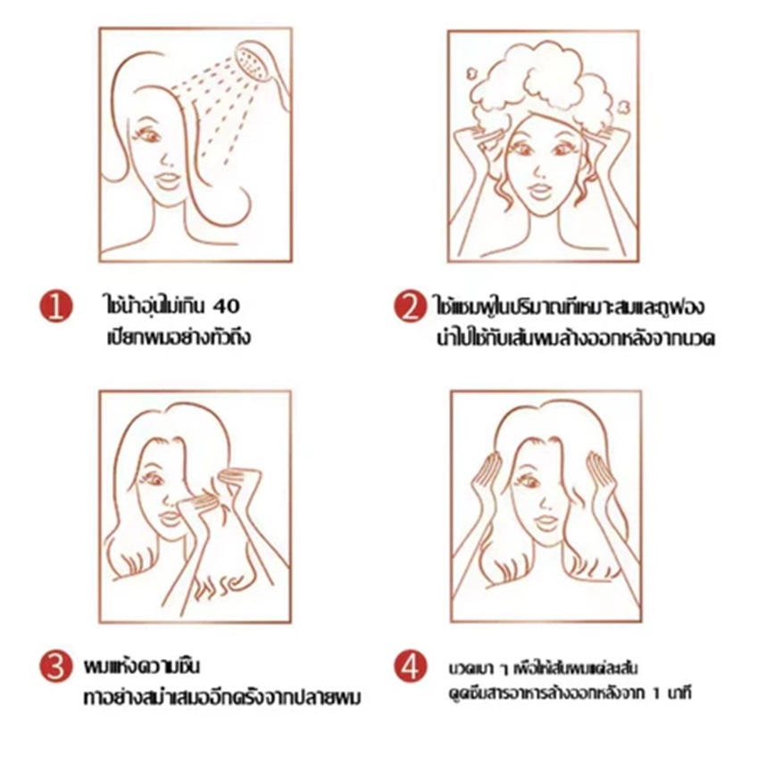 YANJIAYI 2ขวด เซรั่มบำรุงเส้นผม แบบไม่ต้องล้างออก รูปที่ 5