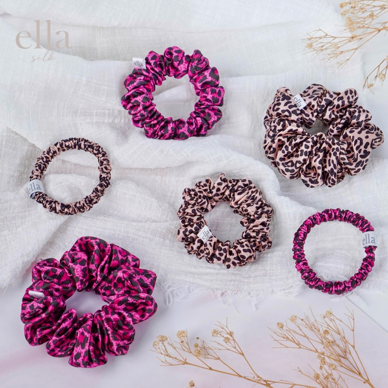 ยางมัดผม และที่คาดผมผ้าไหม Ella silk - Leo(pard) Collection