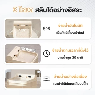 【CAT&DOG】🐱ความจุน้ำ 4 ลิตร น้ำพุแมวไร้สาย มีแบตเตอรี่ในตัว น้ำพุชาร์จไฟ น้ำที่ตรวจจับทางชีวภาพ 😺
