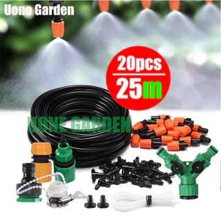 W110 หัวพ่นหมอกสีส้มแบบปรับละอองน้ำ พร้อมสายไมโคร15-25เมตร แบบแยกสองทางหัวพ่นหมอก ลดฝุ่นpm2.5