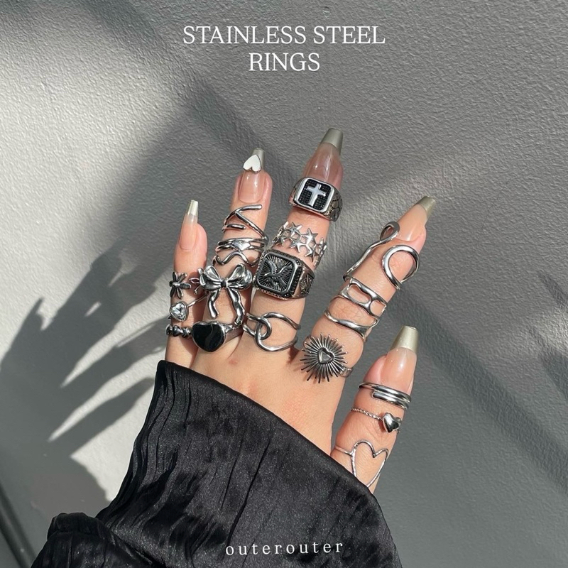 Outerouter | แหวนสเเตนเลส (**แหวนที่มีดอกจัน ให้หมายเหตุไซส์แหวน 16-17-18-19)