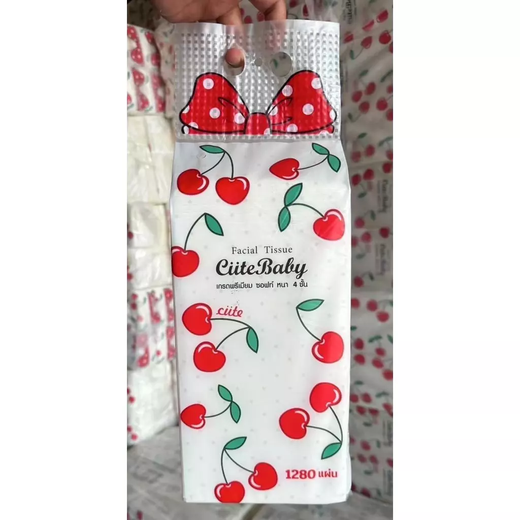 วินาทีฆ่า*เชอร์รี่🍒ทิชชู่แบบดึงแขวนได้ ดีลักซ์ คอมฟอร์ท กระดาษทิชชู่ หนา 4 ชั้น 1280 แผ่น