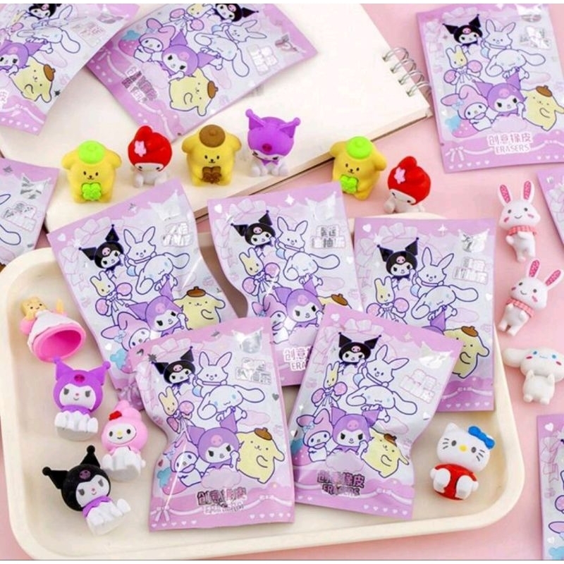 พร้อมส่ง 👉 กล่องสุ่มเซอร์ไพรส์ - กล่องจุ่ม Ereser 3D ซองสุ่มยางลบลายการ์ตูนน่ารักๆ **ราคา 1 ซองสุ่ม **