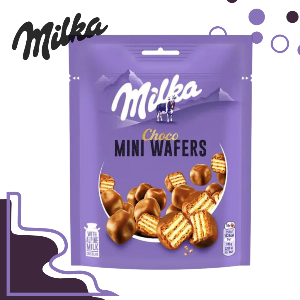 Milka Mini Wafers น้ำหนัก 110 กรัม BBF.10/12/26