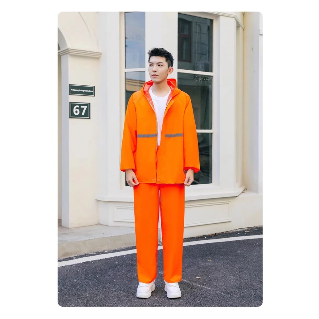 เสื้อกันฝนพกพา มีแถบสะท้อนแสง สำหรับผู้ใหญ่ thumbnail 5