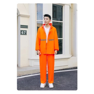เสื้อกันฝน ชุดกันฝน เสื้อกันฝนแบบพกพาผู้ใหญ่ พับเก็บได้ ใส่สบาย มีแถบสะท้อนแสง เสื้อกันฝนมอเตอร์ไซค์ Motorcycle raincoat