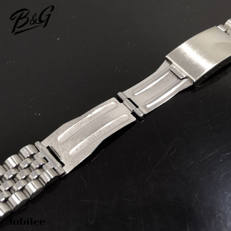 B&G สายนาฬิกา Jubilee สแตนเลส ปลายตรง แถมเครื่องมือถอดสายและสปริงบาร์ 1 คู่