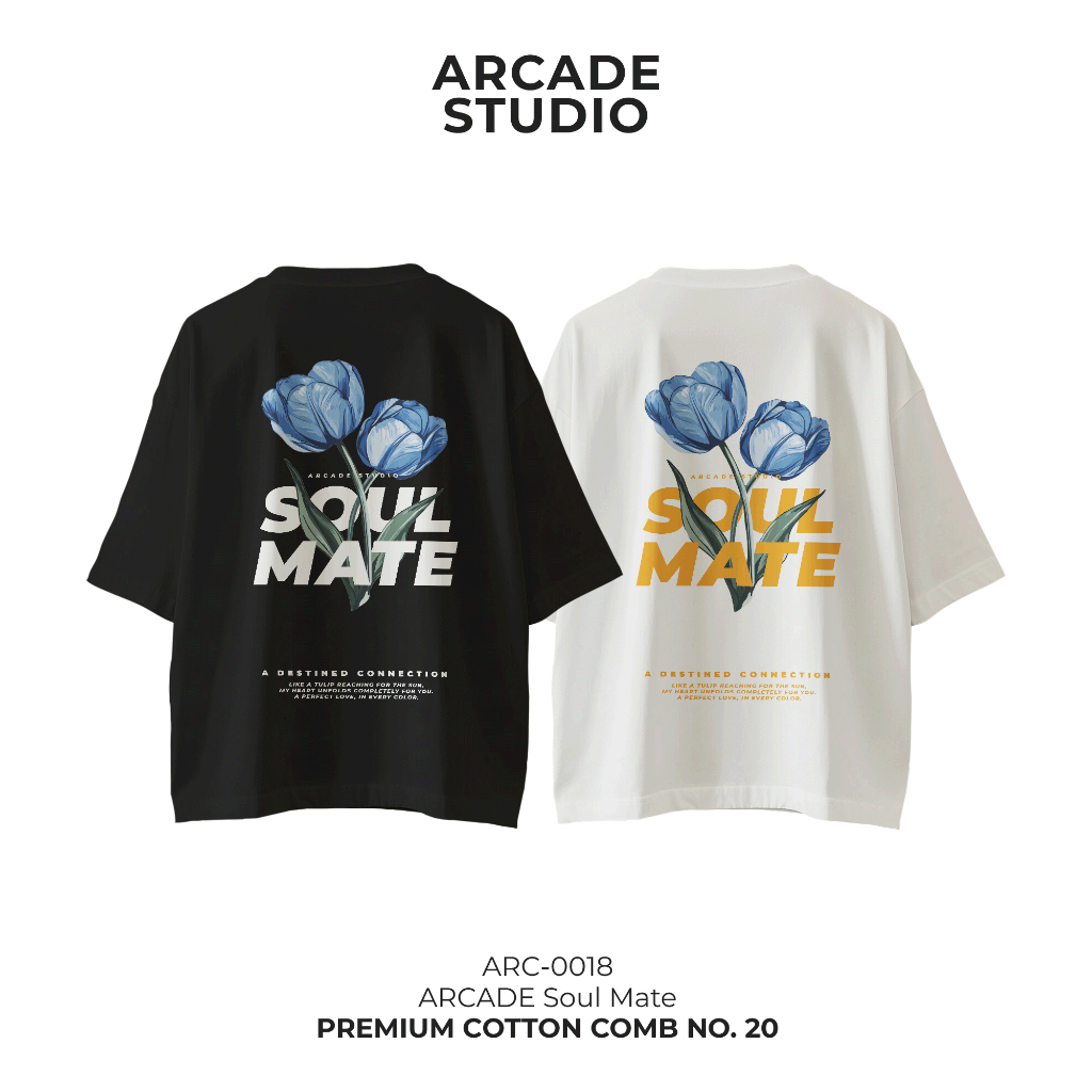 Arcade Studio | เสื้อยืด Oversize รุ่น Soul Mate (ARC-0018) 100% Cotton Comb No.20