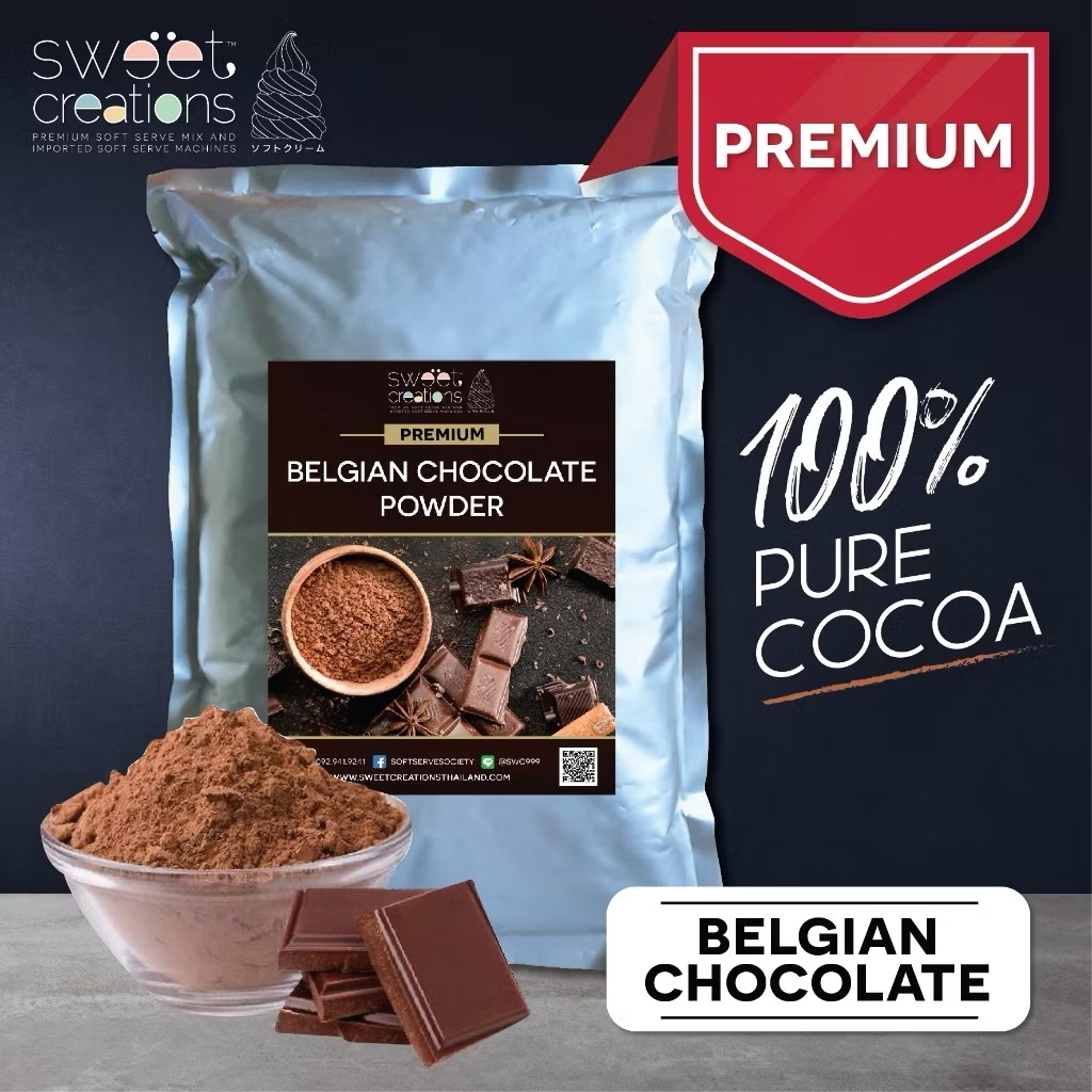 ผงช็อกโกแลตเบลเยียมเข้มข้น 100%Sweet Creations สูตรพรีเมียม (PREMIUM) 500กรัม - 1กิโลกรัม