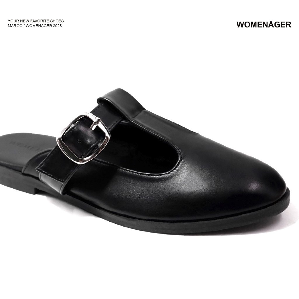 womenager - Margo Black รองเท้าแตะคัทชูเปิดส้น สวมใส่ง่าย
