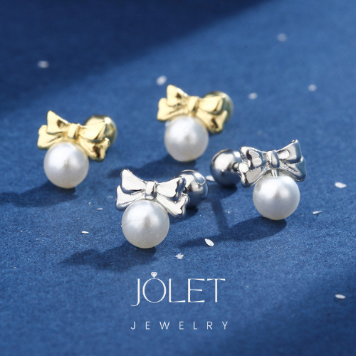 jolet ต่างหูไข่มุก ต่างหูเเบบเสียบ