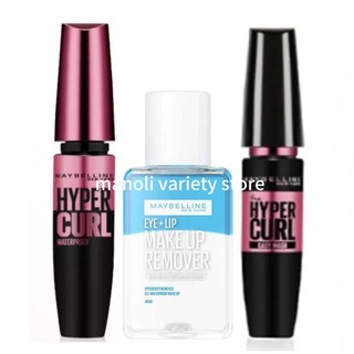 Maybelline Mascara มาสคาร่า สูตรเจล เมย์เบลลีน 9.2 มล Eye removal 40 มล. ที่ดัดขนตาจีโน่ remover