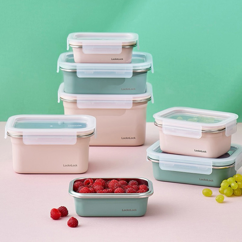 ❣️พร้อมส่ง❣️ [Locknlock] กล่องสแตนเลสสุญญากาศ Color Sten Cozy / ColorSten Cozy Stainless Steel Airtight Container
