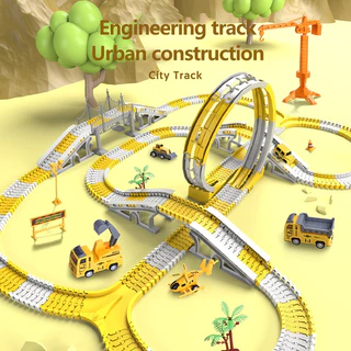 ชุดรถก่อสร้าง DIY รางรถไฟใหญ่ 3-5 ปี เก็บเงินปลายทาง ส่งเร็ว ของเล่นฝึกสมองเด็กผู้ชาย