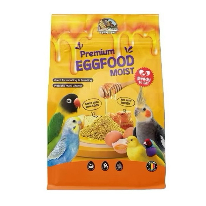 Farmland Eggfood Moist อาหารไข่ อาหารนก (ถุงแพ็กเกจ 200 กรัม)