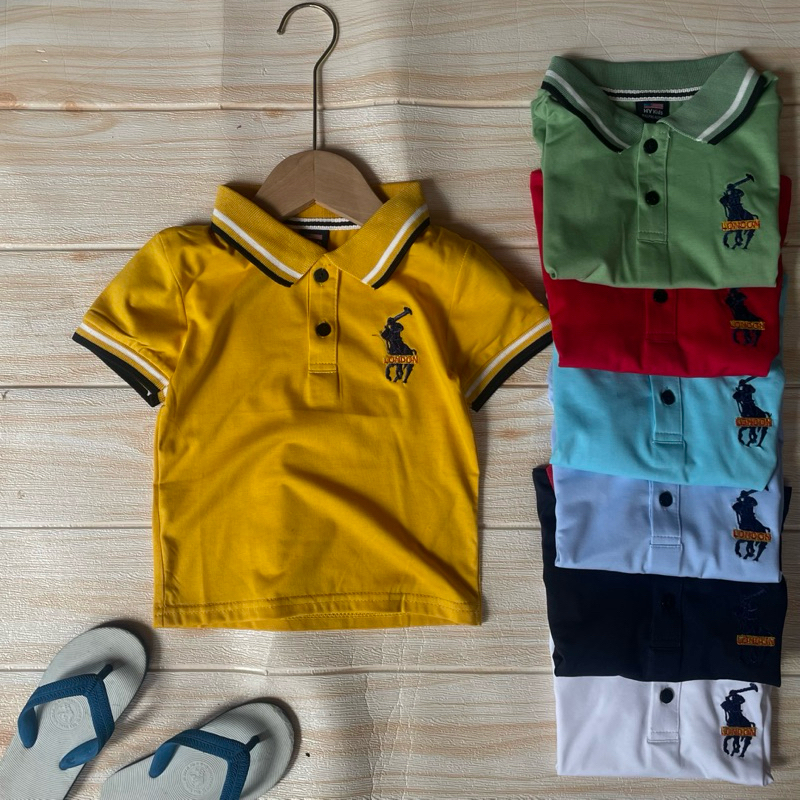เสื้อโปโลปักม้า ผ้านิ่มยืด เรียบๆเเต่หล่อมาก ไซด์ 1-6 ขวบ