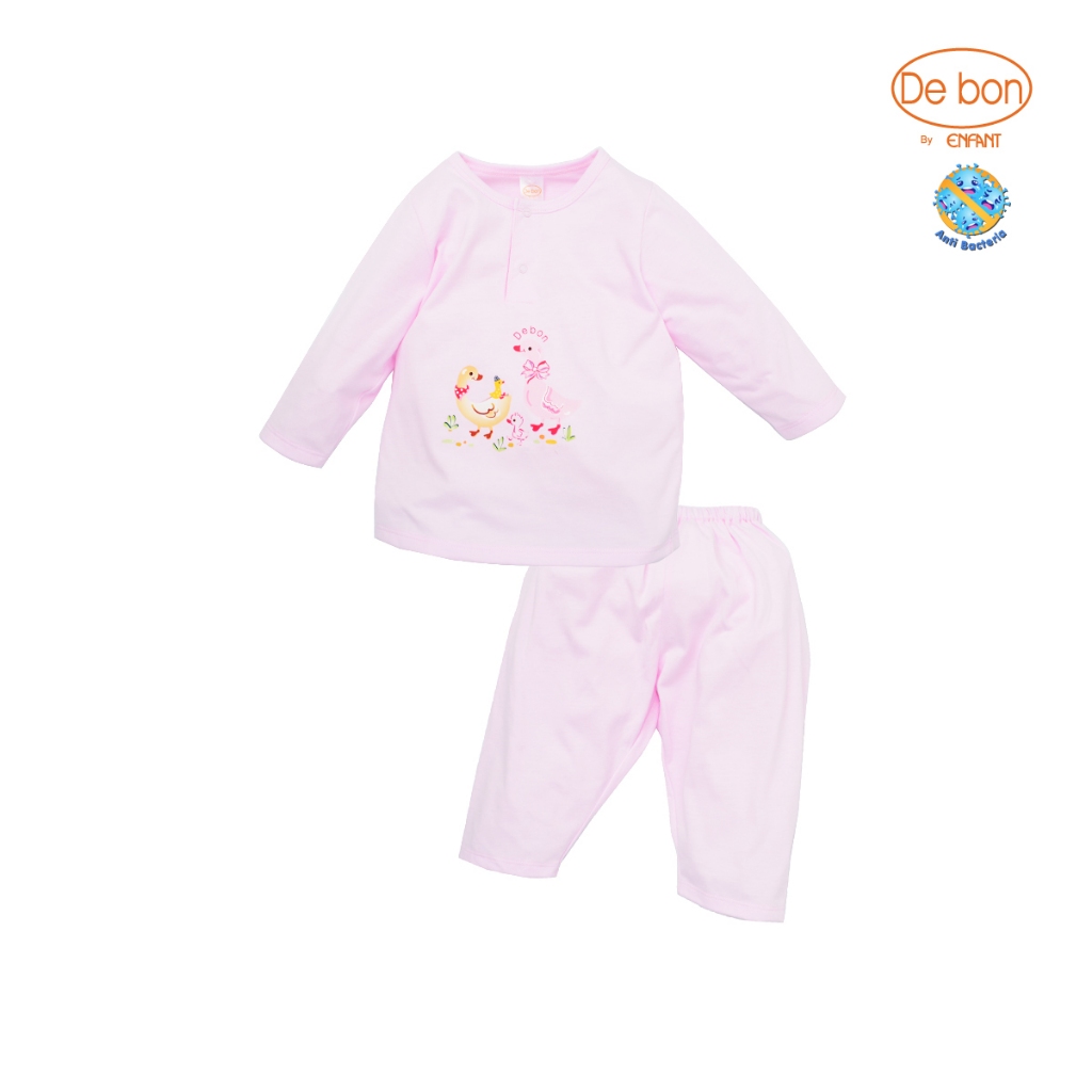 ENFANT (อองฟองต์) De bon By Enfant ชุดนอนเด็กหญิง สำหรับเด็ก 2-4 ปี ลายน้องเป็ดสุดคิ้วท์ ANTIBACTERI