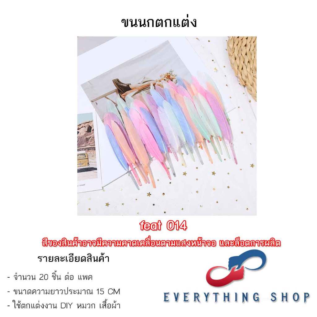 ขนนกตกแต่ง สำหรับ แต่งชุด เสือผ้า หมวก ทำงาน DIY ต่างๆ หลากหลายสีให้เลือก